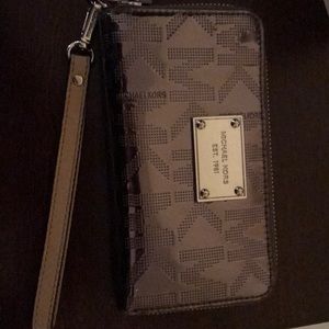 Metallic gray Michael Kors wallet